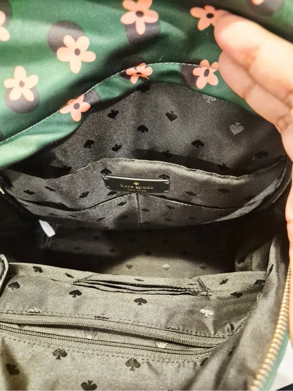kate spade Green Floral Backpack